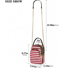 Red Stripes Fabric Texture Crossbody Bags for Women Fanny Packs Small Sling Cross Body Bag Phone Mini Wallet Purse $9.24 Cros...