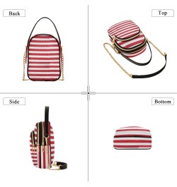 Red Stripes Fabric Texture Crossbody Bags for Women Fanny Packs Small Sling Cross Body Bag Phone Mini Wallet Purse $9.24 Cros...