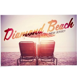 24x36 Inch Giclee Print, Diamond Beach, New Jersey, Beach Chairs and Sunshine $22.50 Totes