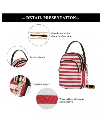 Red Stripes Fabric Texture Crossbody Bags for Women Fanny Packs Small Sling Cross Body Bag Phone Mini Wallet Purse $9.24 Cros...