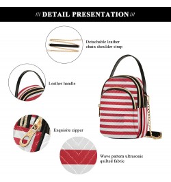 Red Stripes Fabric Texture Crossbody Bags for Women Fanny Packs Small Sling Cross Body Bag Phone Mini Wallet Purse $9.24 Cros...