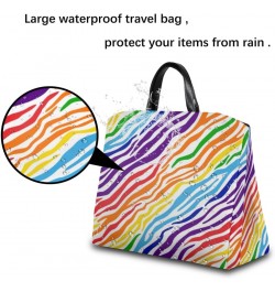 Rainbow Zebra Print Large Tote Bag for Women Travel Should Bag Big Oversized Totes Waterproof Animal Crossbody Tote Bag with ...