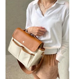 Small Canvas Tote Bag with Pockets Cute Crossbody Tote Bag Aesthetic Designer Handbags Plain Everything Tote Bag Brown $11.47...