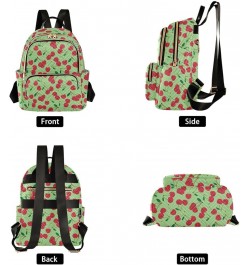 Sweet Red Rip Cherry Berries on Green Casual Fashion Polyester Travel Rucksack Shoulder Bag Color Small $21.82 Backpacks