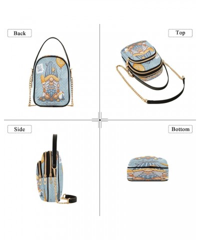 Chain Crossbody Bags for Women Gnome Float Blue Summer Ice Cream Quilted Shoulder Crossbody Handbags Travel Cross Body Cell P...