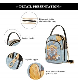 Chain Crossbody Bags for Women Gnome Float Blue Summer Ice Cream Quilted Shoulder Crossbody Handbags Travel Cross Body Cell P...