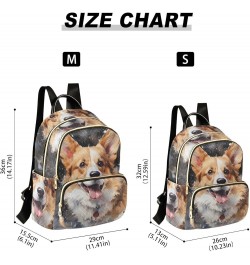 Medium Fashion Backpack for Women Cute Corgi-dog Print Ladies Travel Daypack Aesthetic Shoulder Bag 11.4×6.1×14.1 IN $16.92 B...