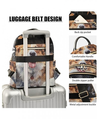 Medium Fashion Backpack for Women Cute Corgi-dog Print Ladies Travel Daypack Aesthetic Shoulder Bag 11.4×6.1×14.1 IN $16.92 B...