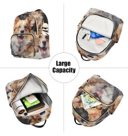 Medium Fashion Backpack for Women Cute Corgi-dog Print Ladies Travel Daypack Aesthetic Shoulder Bag 11.4×6.1×14.1 IN $16.92 B...