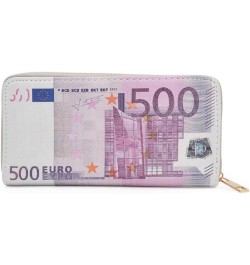 Premium Currency Money Print PU Leather Zip Around Wallet, Canadian Dollar Euro $10.02 Wallets