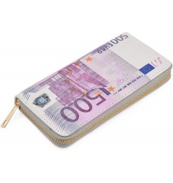 Premium Currency Money Print PU Leather Zip Around Wallet, Canadian Dollar Euro $10.02 Wallets