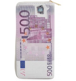 Premium Currency Money Print PU Leather Zip Around Wallet, Canadian Dollar Euro $10.02 Wallets