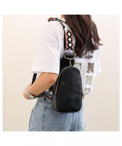 Women Chest Bag Sling Bag Small Crossbody PU Leather Satchel Daypack for Lady Shopping Travel with Shoulder Strap Brown $14.5...