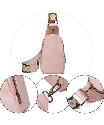 Women Chest Bag Sling Bag Small Crossbody PU Leather Satchel Daypack for Lady Shopping Travel with Shoulder Strap Brown $14.5...