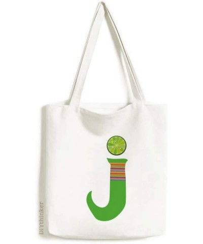 J Alphabet Orange Fruit Cute Pattern Tote Canvas Bag Shopping Satchel Casual Handbag $16.42 Totes