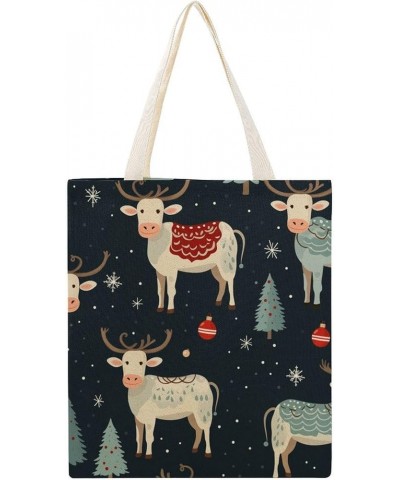 Canvas Tote Farm Animal Cow Christmas Beach Bags Lovely Animal Cute Tote Bags Totebag-2 $12.71 Totes