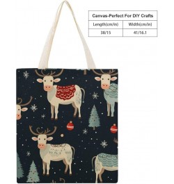 Canvas Tote Farm Animal Cow Christmas Beach Bags Lovely Animal Cute Tote Bags Totebag-2 $12.71 Totes