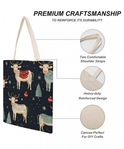 Canvas Tote Farm Animal Cow Christmas Beach Bags Lovely Animal Cute Tote Bags Totebag-2 $12.71 Totes