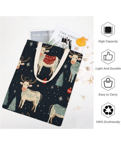 Canvas Tote Farm Animal Cow Christmas Beach Bags Lovely Animal Cute Tote Bags Totebag-2 $12.71 Totes