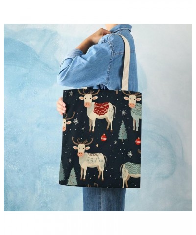 Canvas Tote Farm Animal Cow Christmas Beach Bags Lovely Animal Cute Tote Bags Totebag-2 $12.71 Totes