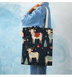 Canvas Tote Farm Animal Cow Christmas Beach Bags Lovely Animal Cute Tote Bags Totebag-2 $12.71 Totes