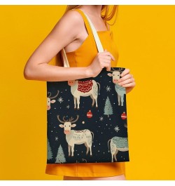 Canvas Tote Farm Animal Cow Christmas Beach Bags Lovely Animal Cute Tote Bags Totebag-2 $12.71 Totes