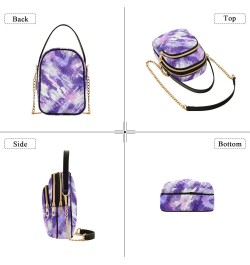 Purple Tie Dye Quilted Crossbody Bag for Women, Small Cell Phone Bag Shoulder Handbags Purse with Leather Strap $13.77 Crossb...