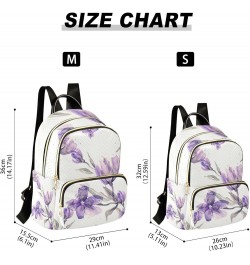 Women Backpack Watercolor Purple Flower Anti-Theft Travel Backpack with Luggage Belt Lightweight Handbag Lady Purse Roomy Dou...