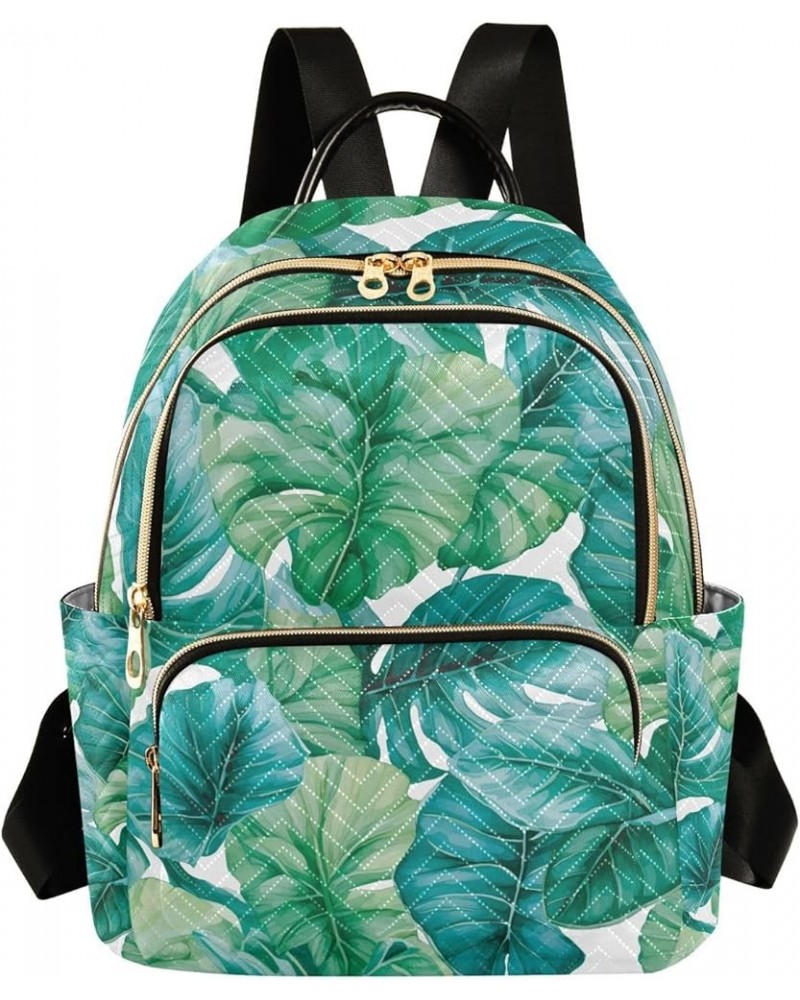 Small Backpack for Women Travel Bag Green Tropical Palm Leaves Daypack Purse Fashion Shoulder Bag Rucksack Medium B299 $14.03...