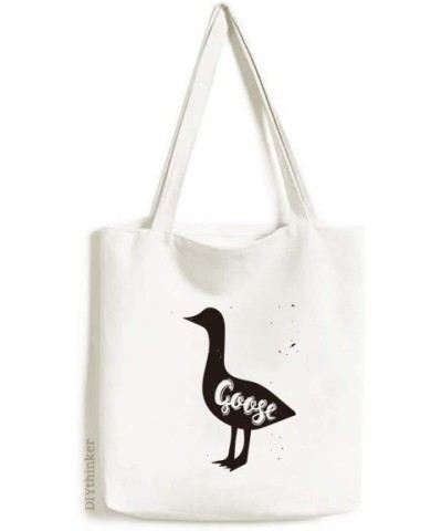 Goose Black And White Animal Tote Canvas Bag Shopping Satchel Casual Handbag $14.26 Totes