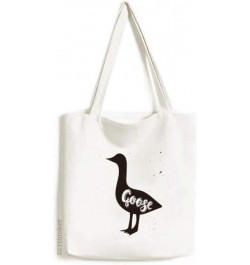 Goose Black And White Animal Tote Canvas Bag Shopping Satchel Casual Handbag $14.26 Totes