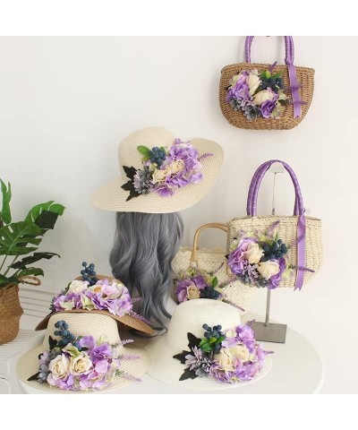 Ladies Shopper Vacation Shoulder Bag Large Capacity Flower Tote Wallet 3 $47.47 Totes