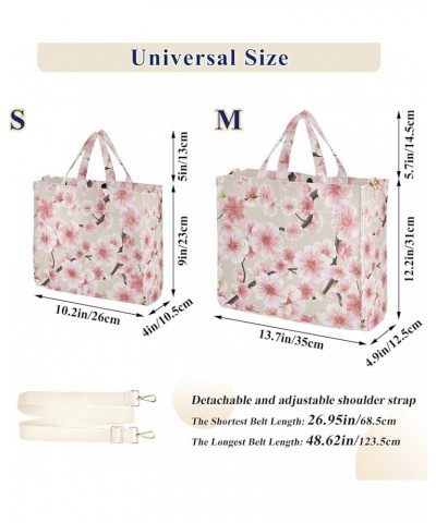 Pink Blossom Japanese Tote Bag for Women Corduroy Satchel Purses and Shoulder Bag for Office Trip Gifts Multi $9.68 Satchels