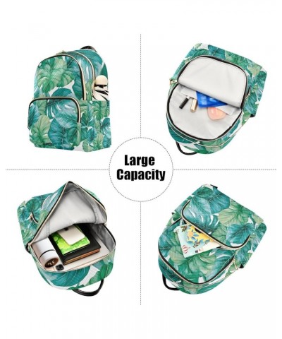 Small Backpack for Women Travel Bag Green Tropical Palm Leaves Daypack Purse Fashion Shoulder Bag Rucksack Medium B299 $14.03...