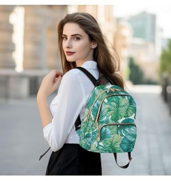 Small Backpack for Women Travel Bag Green Tropical Palm Leaves Daypack Purse Fashion Shoulder Bag Rucksack Medium B299 $14.03...