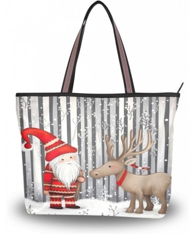 Christmas Santa Deer Tote Bag for Women Casual Shoulder Bag Women Hobo Bag Top Handle Handbag for Shopping Travel Work $11.96...