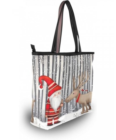 Christmas Santa Deer Tote Bag for Women Casual Shoulder Bag Women Hobo Bag Top Handle Handbag for Shopping Travel Work $11.96...