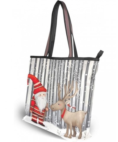 Christmas Santa Deer Tote Bag for Women Casual Shoulder Bag Women Hobo Bag Top Handle Handbag for Shopping Travel Work $11.96...