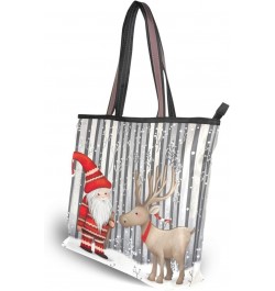 Christmas Santa Deer Tote Bag for Women Casual Shoulder Bag Women Hobo Bag Top Handle Handbag for Shopping Travel Work $11.96...