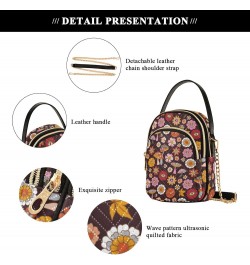 Hippie Mushroom Crossbody Bag for Women, Fashion Shoulder Bag Purse with Chain Strap Top handle 5.91×3.15×8.27 Inches $15.11 ...