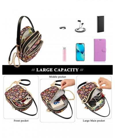 Hippie Mushroom Crossbody Bag for Women, Fashion Shoulder Bag Purse with Chain Strap Top handle 5.91×3.15×8.27 Inches $15.11 ...