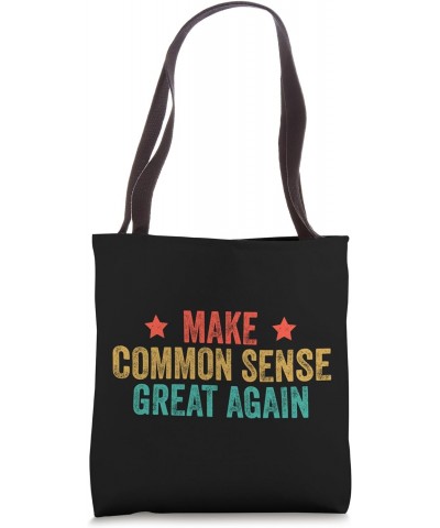 Let's Make Common Sense Great Again Funny Humor Joke Vintage Tote Bag $13.24 Totes