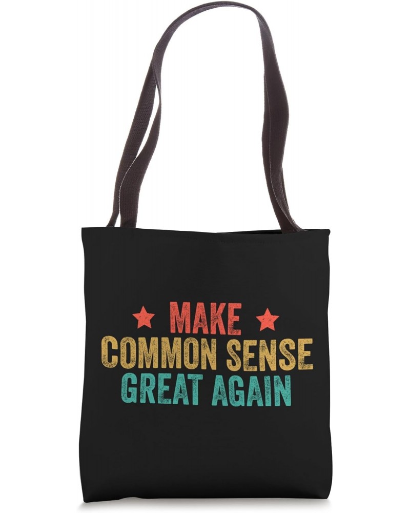 Let's Make Common Sense Great Again Funny Humor Joke Vintage Tote Bag $13.24 Totes