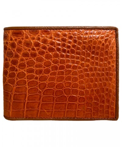 Light tan genuine alligator leather bifold wallet for men, real crocodile Men's wallet $49.35 Wallets