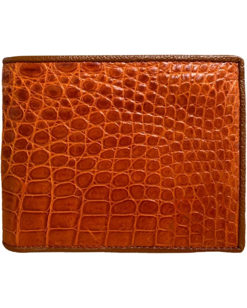 Light tan genuine alligator leather bifold wallet for men, real crocodile Men's wallet $49.35 Wallets