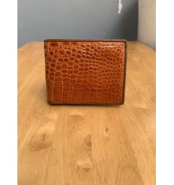 Light tan genuine alligator leather bifold wallet for men, real crocodile Men's wallet $49.35 Wallets