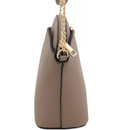 Saffiano Small Dome Crossbody bag with Chain Strap Taupe $10.75 Crossbody Bags