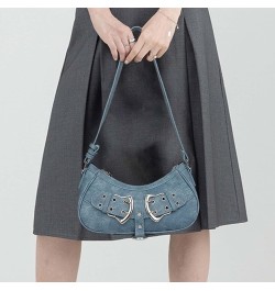 Women Shoulder Bag Handbag Zipper PU Elegant Satchel Travel Tote Bag Underarm Bag for Party Outdoor Commuting Spring Blue $14...