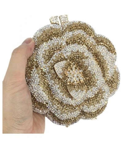 Round Shape Floral Rhinestone Evening Clutch Floral Crystal Clutch Purses Evening Bags for Women Formal Party Wedding Pink1 $...