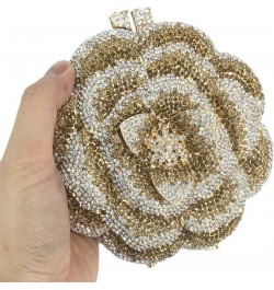 Round Shape Floral Rhinestone Evening Clutch Floral Crystal Clutch Purses Evening Bags for Women Formal Party Wedding Pink1 $...